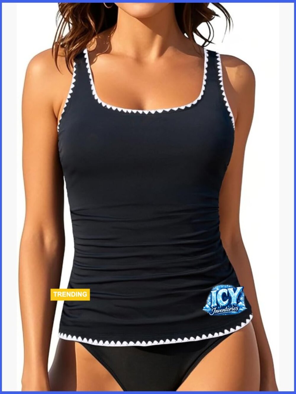 Tankini Top Only Tummy Control Swim Bathing Suit Top Plus Size
